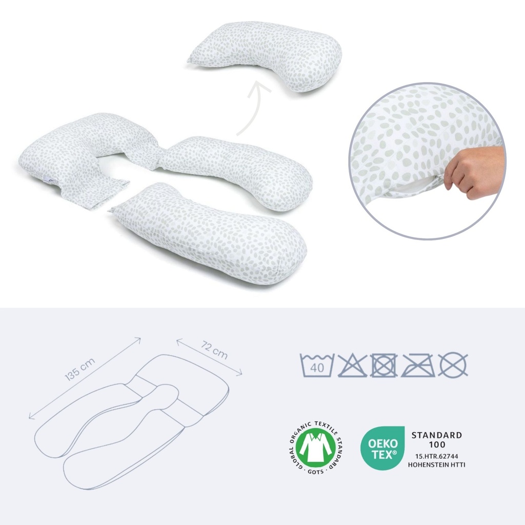 doomoo Coussin de positionnement et d'allaitement Maxxy Mini Leaves Green/blanc