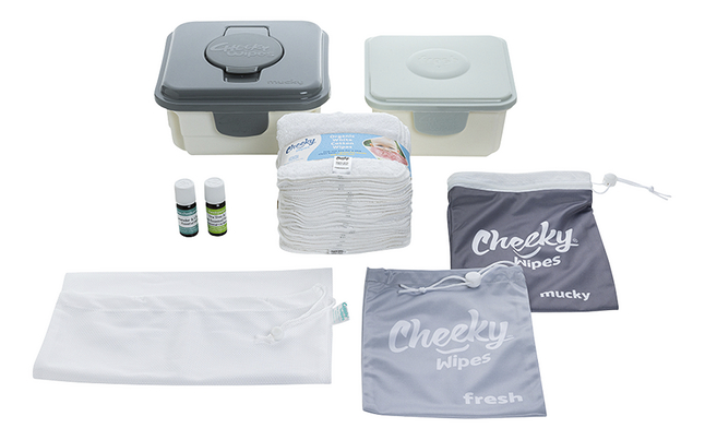 Cheeky Wipes Lingettes lavables All-in-one Premium Kit blanc