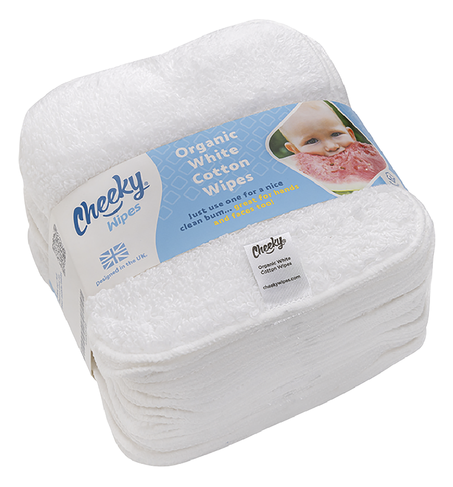 Cheeky Wipes Wasbare billendoekjes Terry wit - 25 stuks