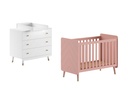 Jaxx 2-delige babykamer (bed + commode) Billy Terra Roze/wit