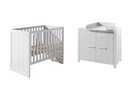 Jaxx 2-delige babykamer (bed + commode) Erik wit