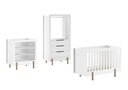 Jaxx 3-delige babykamer (bed L 120 x B 60 cm + luiertafel + kast met 3 laden) Smile wit