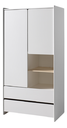 Jaxx Armoire avec 2 portes et 2 tiroirs Kiddy blanc