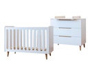 Pericles 2-delige babykamer (bed L 120 x B 60 cm + commode) Boho White