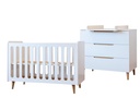 Pericles 2-delige babykamer (bed L 140 x B 70 cm + commode) Boho White