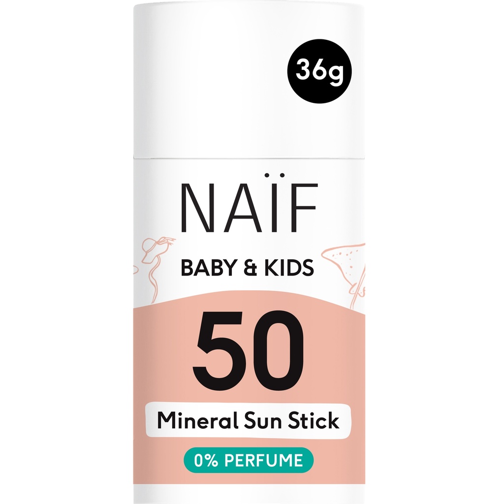 Naïf Bâton de crème solaire SPF 50 Baby & Kids 0 % parfum