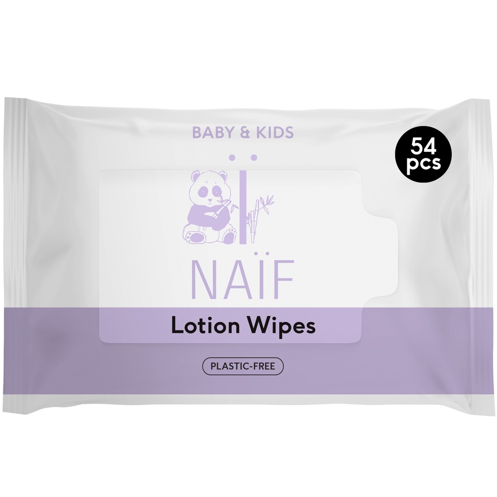 Naïf Vochtige billendoekjes Plastic Free Lotion Wipes - 54 stuks