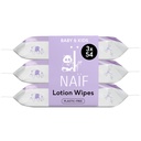 Naïf Lingettes humides Plastic Free Lotion Wipes 3 x 54 pièces