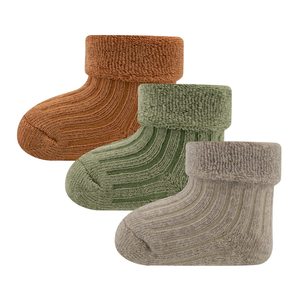 Ewers Paire de chaussettes Newborn ONESIZE Olive - 3 pièces