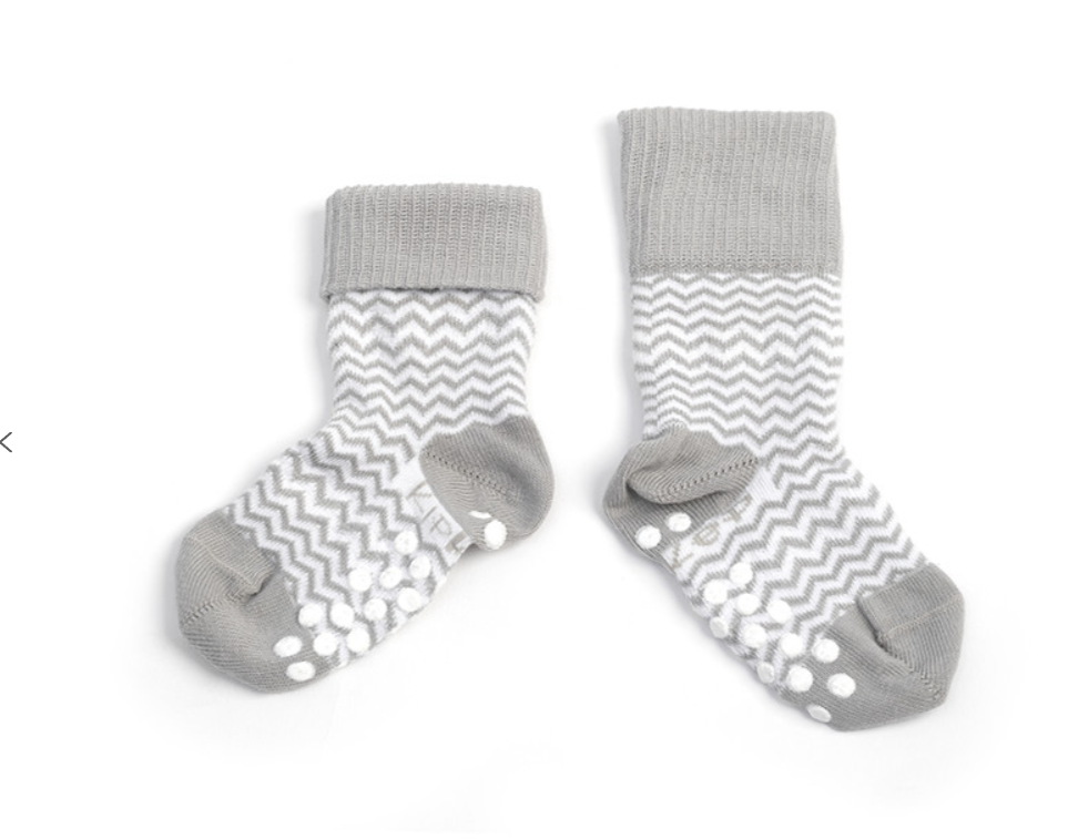 KipKep Blijf-Sokken Antislip Ziggy Grey 12 tot 18 maanden