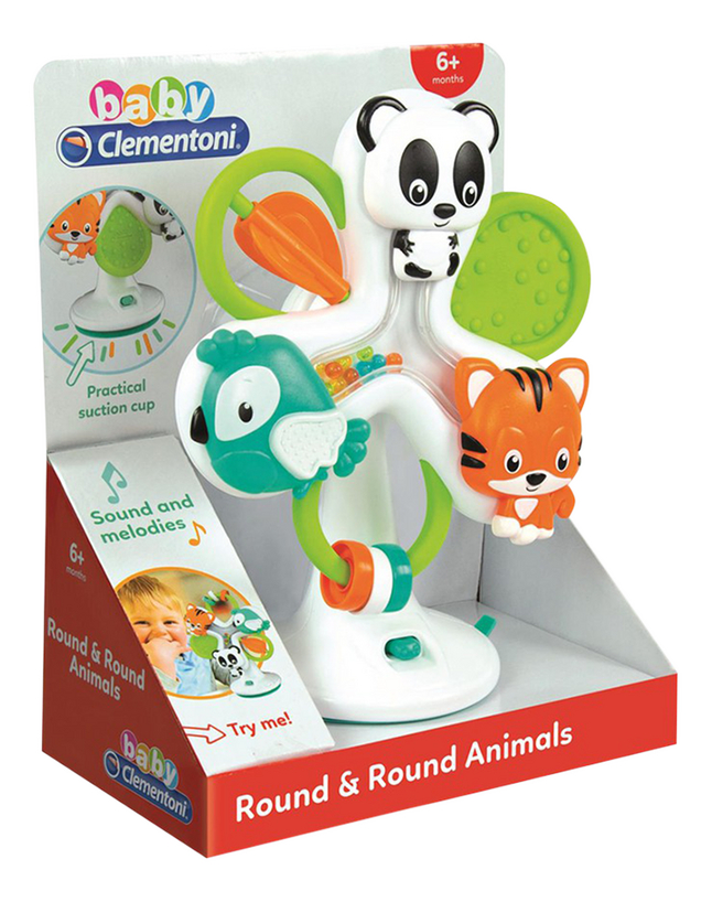 Clementoni Activiteitenspeeltje voor eetstoel Round & Round Animals