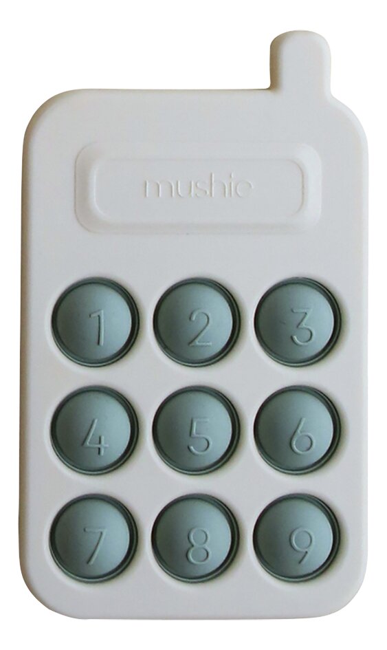 Mushie Jouet de dentition Téléphone Cambridge Blue