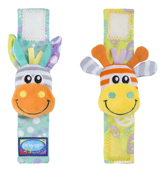 Playgro Hochet pour poignet et pied Zèbre & Girafe