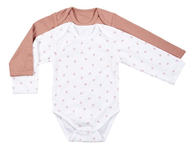 Dreambee Body met lange mouwen Essentials Flower roze - 2 stuks