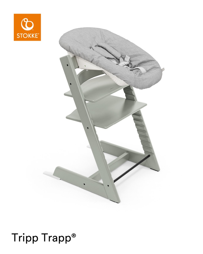 Stokke® Chaise haute + Newborn Set gris Tripp Trapp® Glacier Green