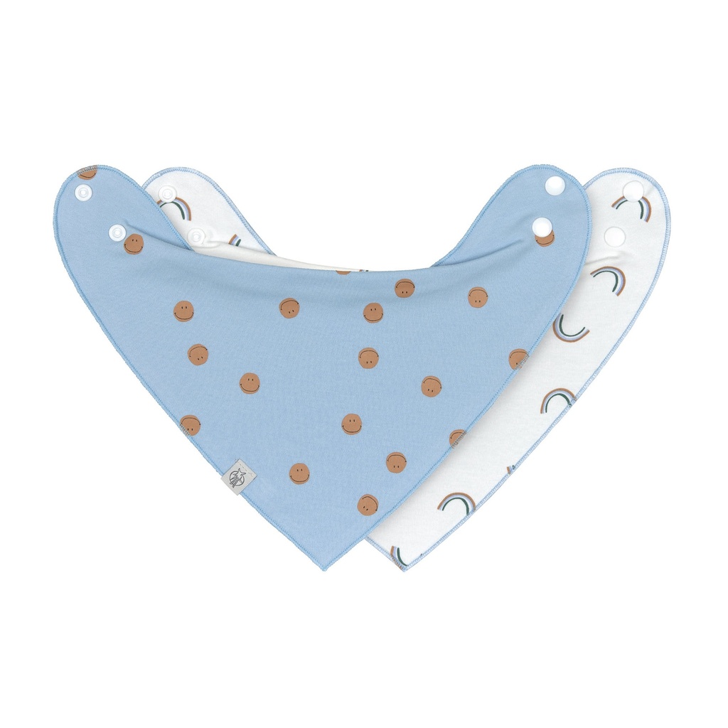 Lässig Bandana slab Happy Rascals Smile Sky Blue - 2 stuks