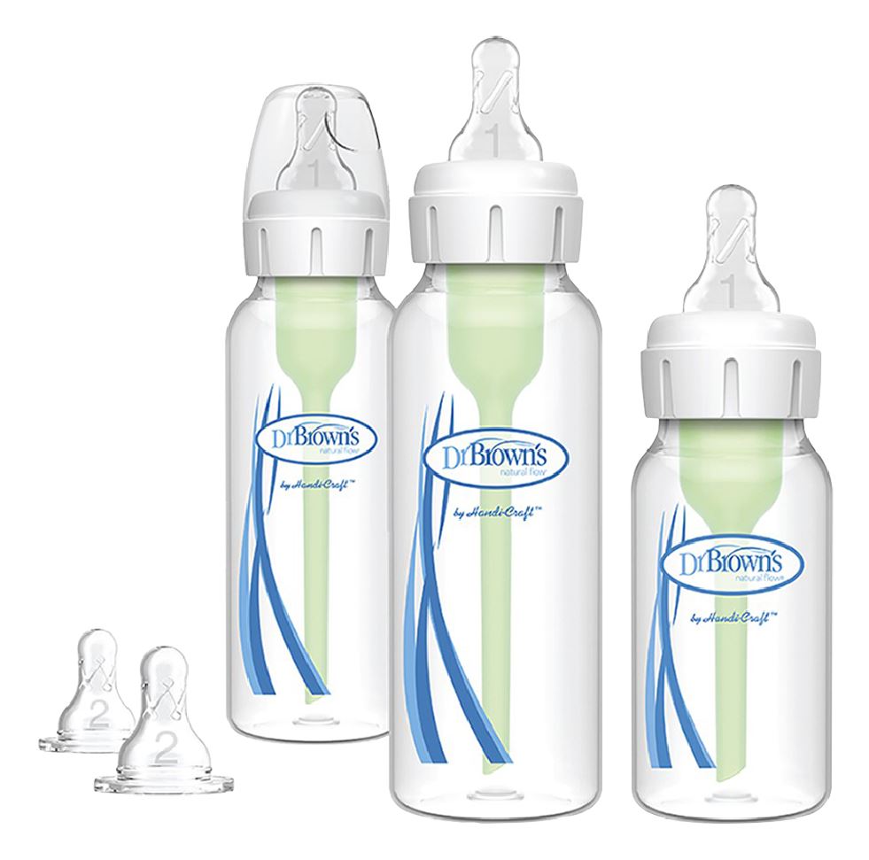 Dr. Brown's Starterset Options+ Anti-Colic Standaardfles met smalle hals - 9 stuks