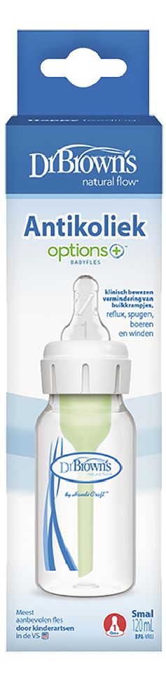 Dr. Brown's Antikoliekzuigfles Options+ met smalle hals transparant 120 ml