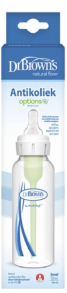 Dr. Brown's Antikoliekzuigfles Options+ met smalle hals transparant 250 ml