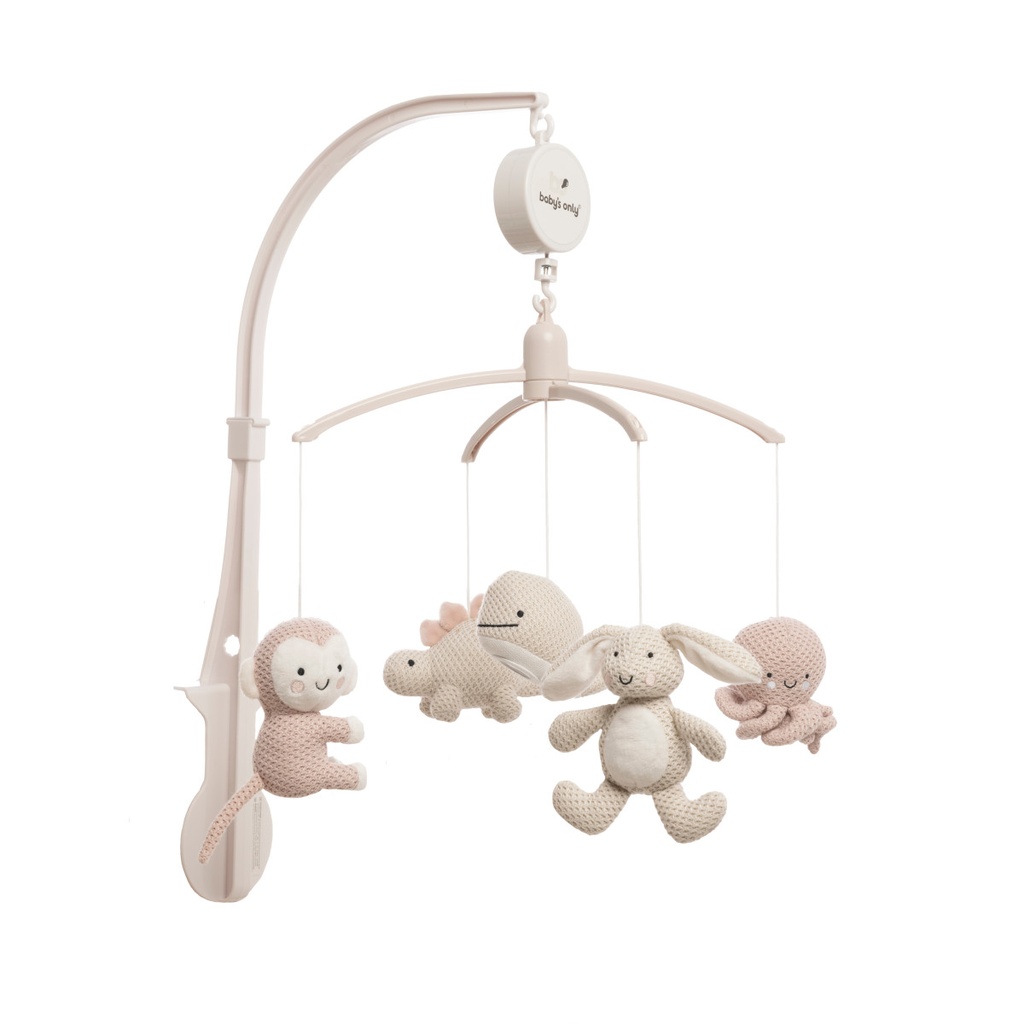 Baby's Only Mobile musical Animals Vieux Rose/Warm Linen