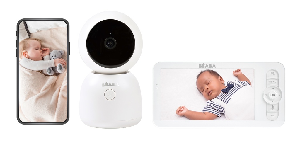 Béaba Babyphone avec caméra Zen Premium Night Light blanc