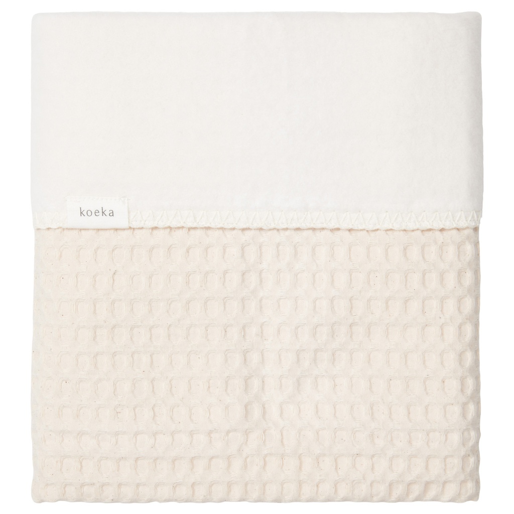 Koeka Deken voor wieg of park Amsterdam Cotton fleece wafel Natural