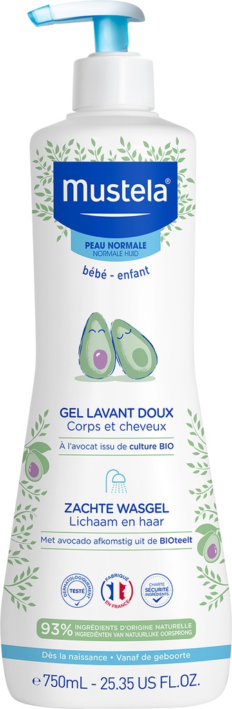 Mustela Gel lavant peaux normales Flacon pompe 750 ml