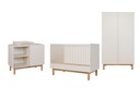 Quax Chambre de bébé 3 pièces (lit évolutif L 120 x Lg 60 cm + commode + armoire 2 portes) Mood Clay