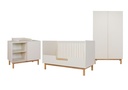 Quax Chambre de bébé 3 pièces (lit évolutif L 140 x Lg 70 cm + commode + armoire 2 portes) Mood Clay