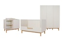 Quax Chambre de bébé 3 pièces (lit évolutif L 140 x Lg 70 cm + commode + armoire 3 portes) Mood Clay