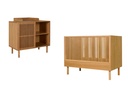 Quax 2-delige babykamer (bed L 120  x B 60 cm + commode met verlengstuk) Hai No Ki Natural Ash