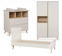 Quax 3-delige babykamer (meegroeibed + commode met verlengstuk + kast met 2 deuren) Loft Clay