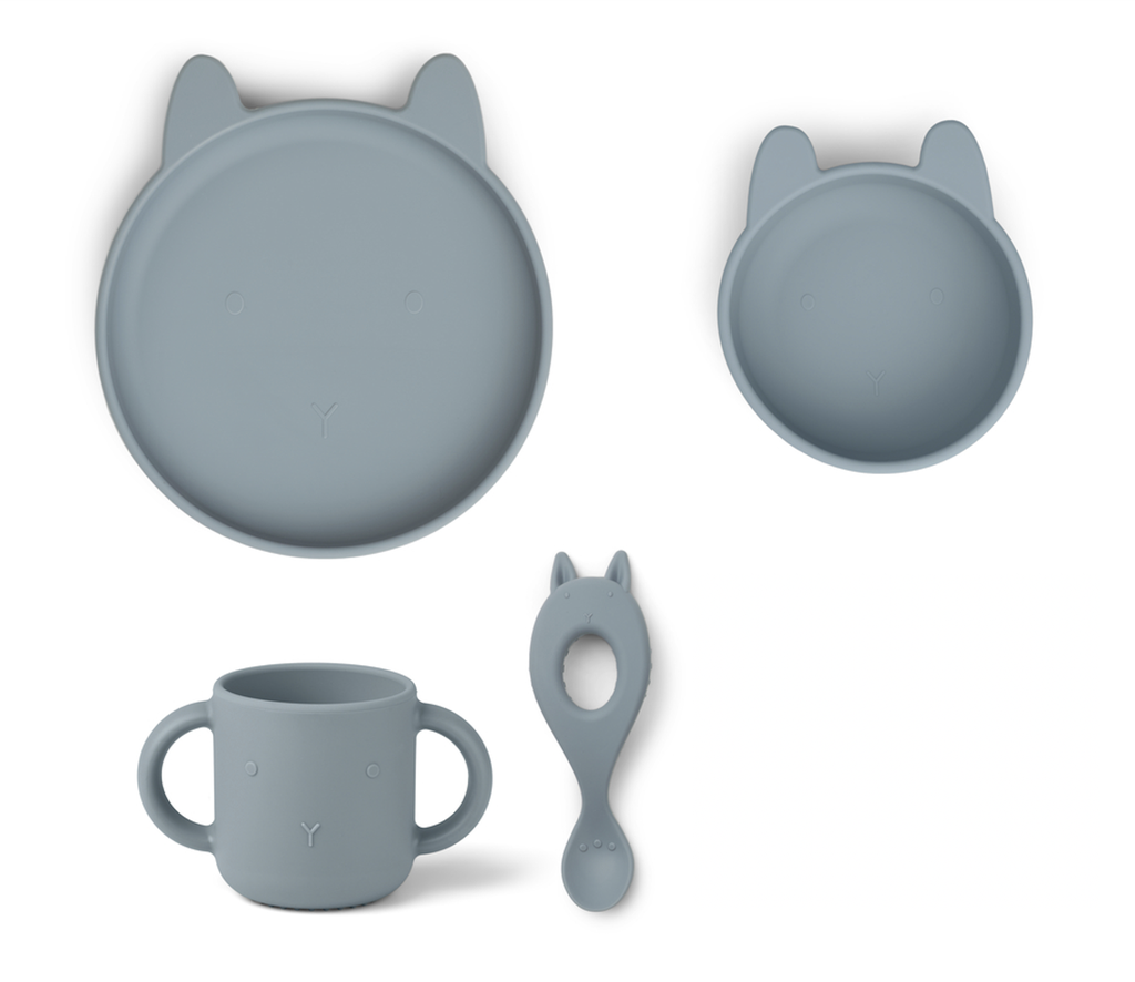 Liewood Set repas 4 pièces Rabbit Sea Blue