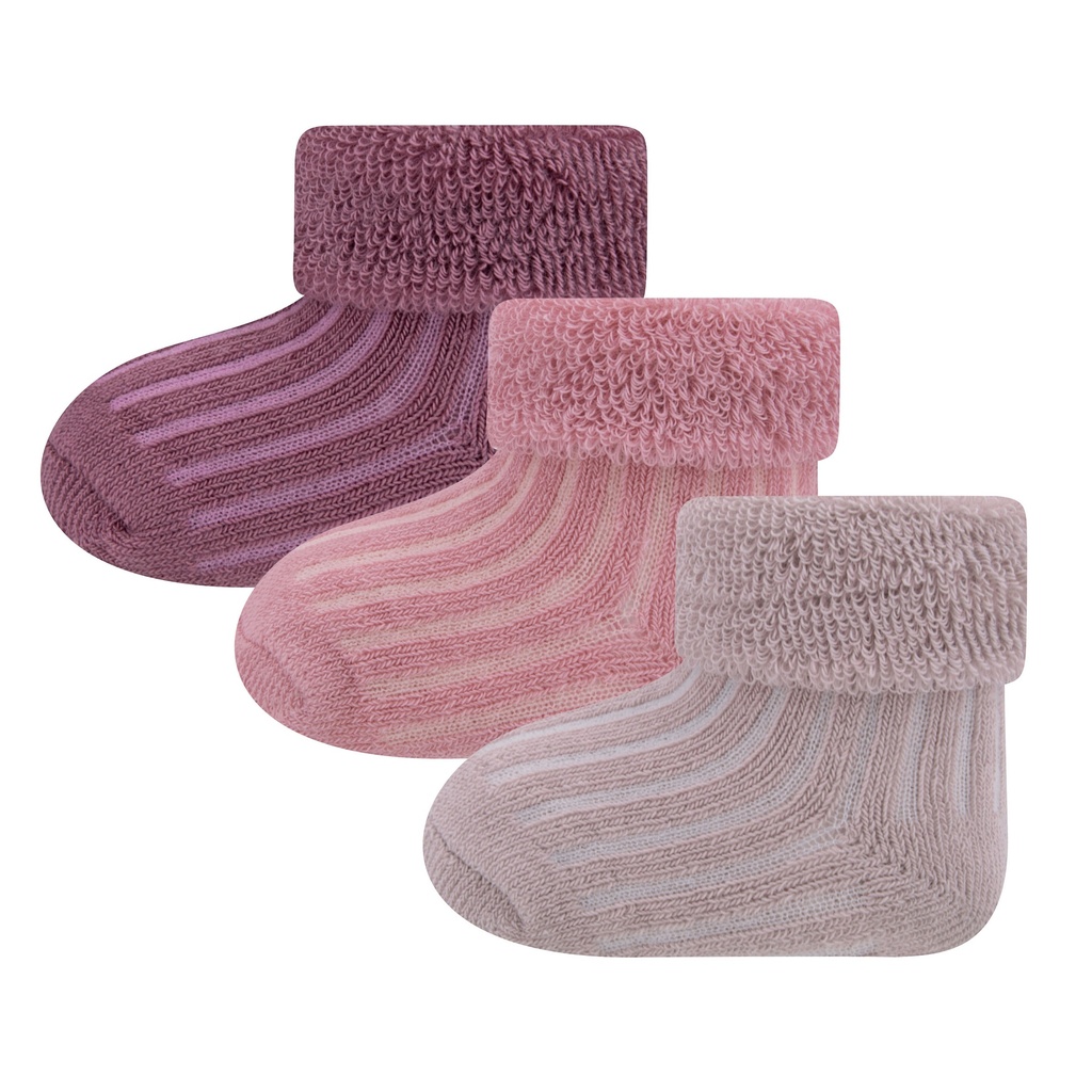 Ewers Paire de chaussettes Newborn Rib ONESIZE mauve - 3 pièces