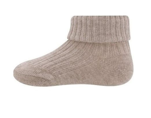 Ewers Paire de chaussettes Rib Newborn ONESIZE beige foncé