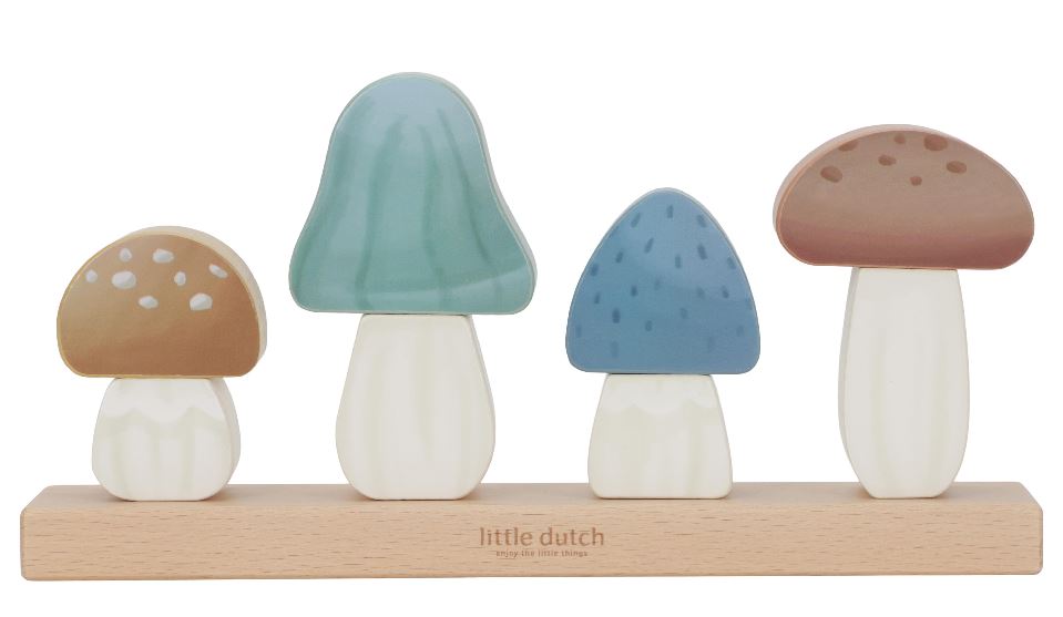 Little Dutch Blocs en bois à empiler Forest Friends Champignons