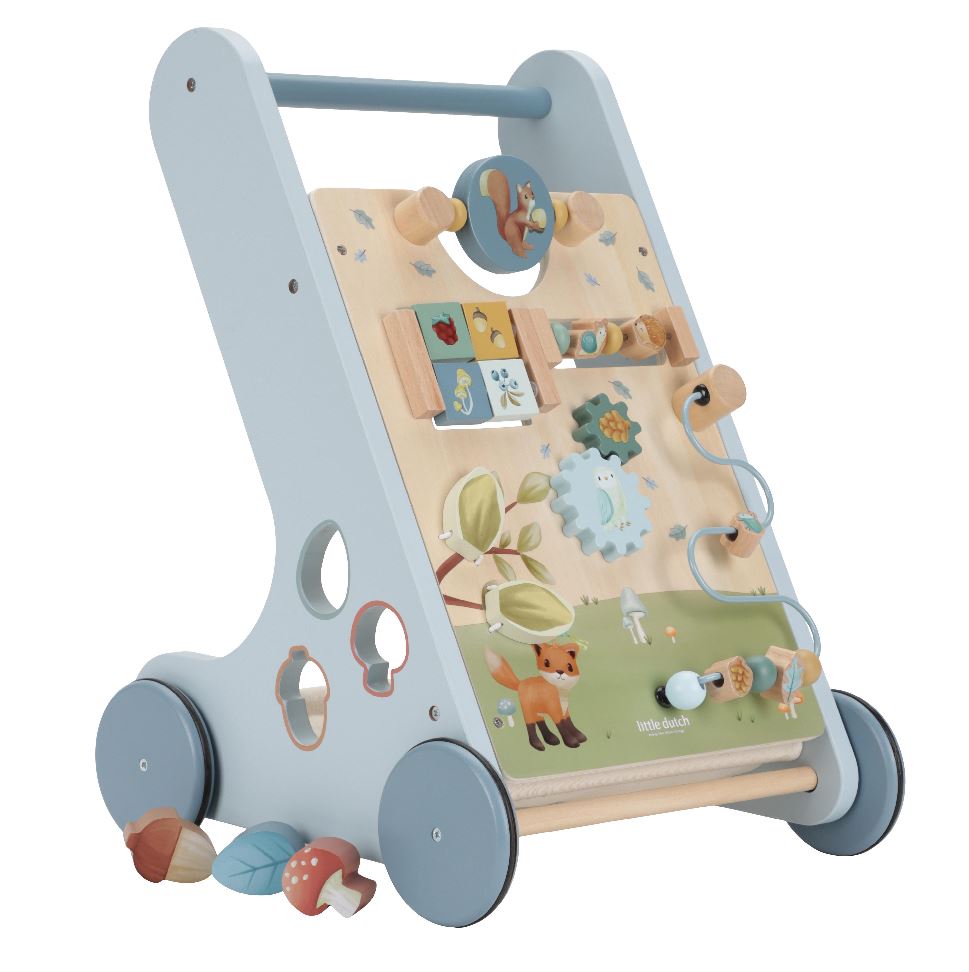 Little Dutch Porteur-pousseur en bois Forest Friends bleu