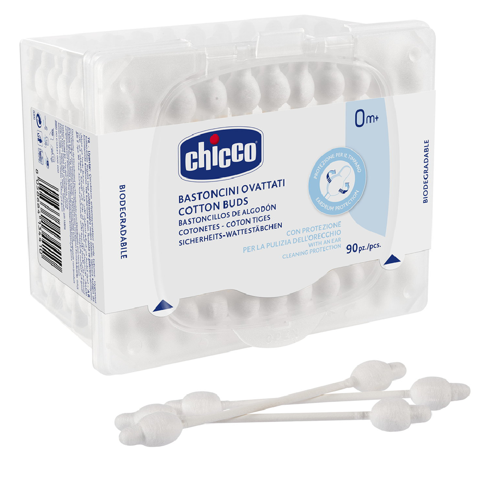 Chicco Cotons-tiges avec embout sécurisé - 90 pièces