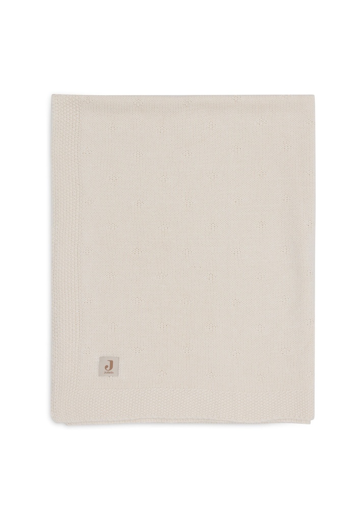 Jollein Couverture pour berceau ou parc Cosy Knit Ivory coton Lg 100 x L 75 cm