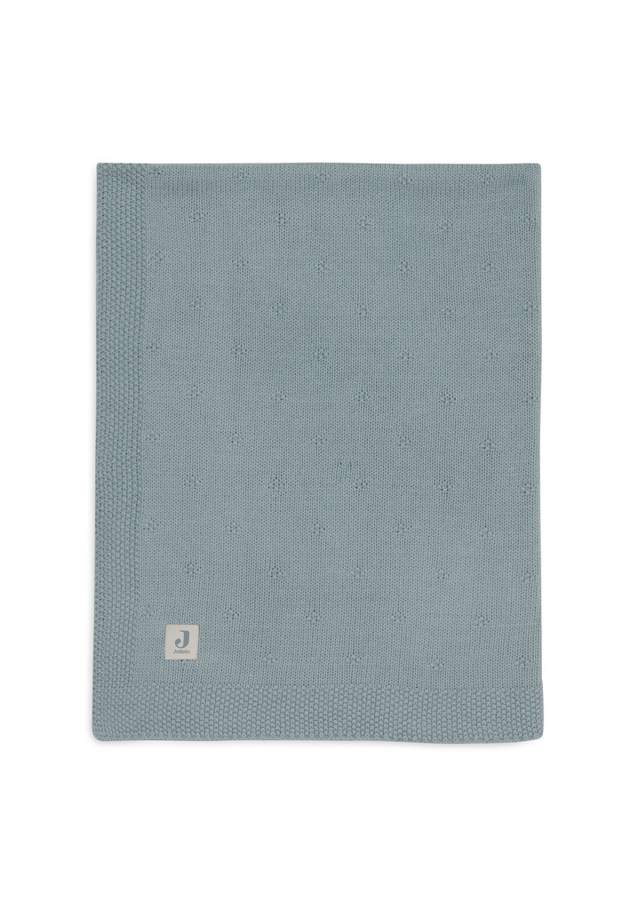 Jollein Couverture pour berceau ou parc Cosy Knit Sea Green coton Lg 100 x L 75 cm