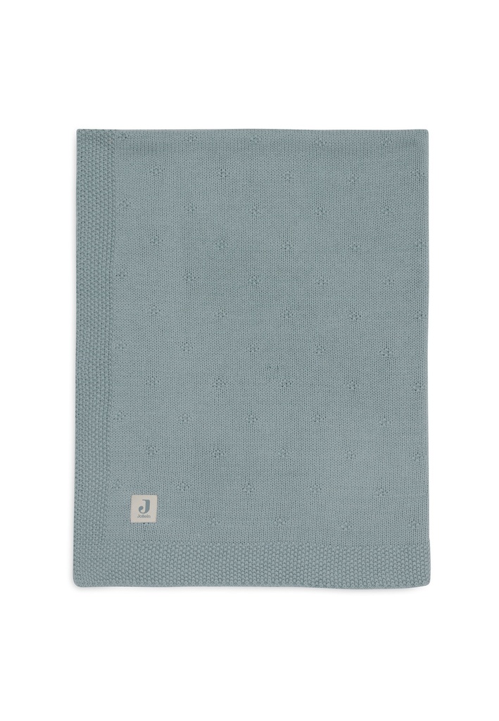 Jollein Couverture pour lit Cosy Knit Sea Green coton Lg 150 x L 100 cm