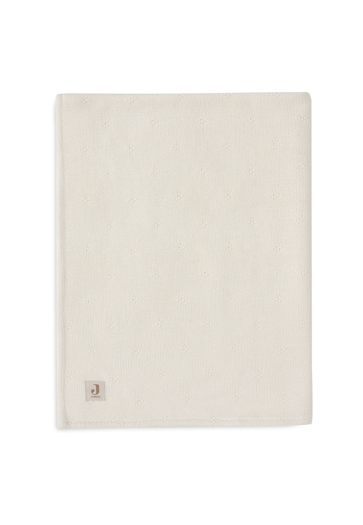 Jollein Couverture en polaire pour berceau ou parc Cosy Knit Ivory coton L 100 x Lg 75 cm