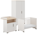 Yuny Chambre de bébé 3 pièces (lit L 120 x Lg 60 cm + commode + armoire 2 portes) Suzie 