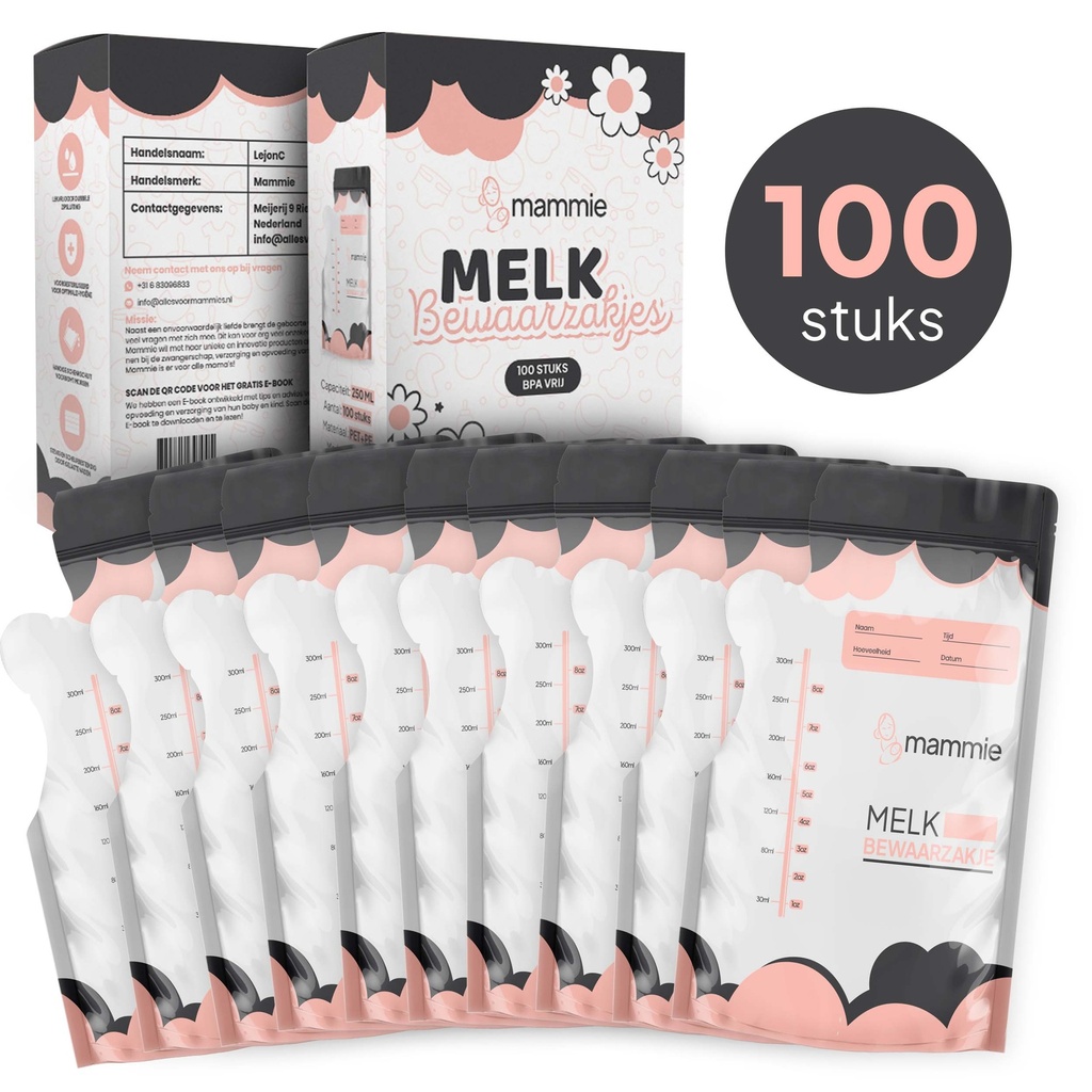 Mammie Bewaarzakjes voor moedermelk 300 ml - 100 stuks