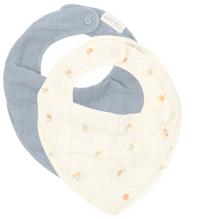 Little Dutch Bavoir bandana Forest Treasures beige/Denim - 2 pièces