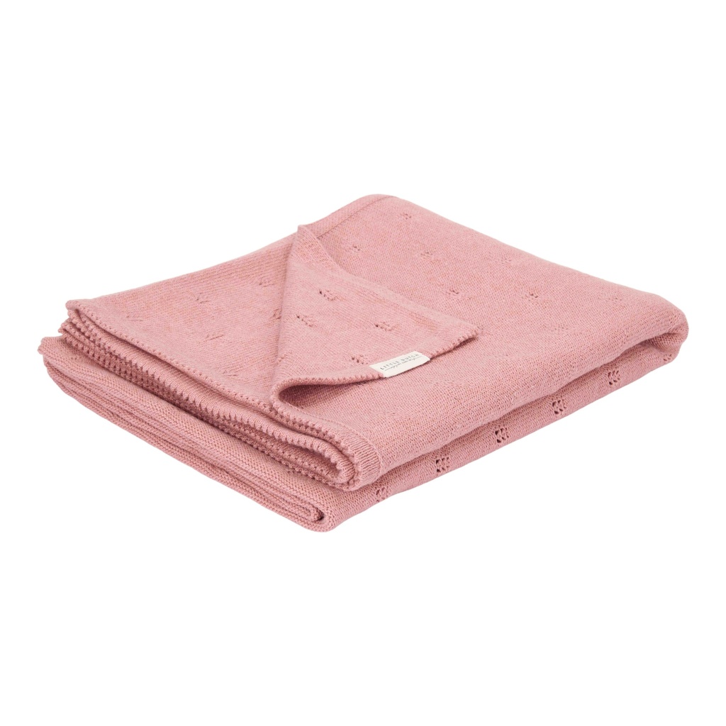 Little Dutch Couverture pour lit Pure Pink Blush coton bio Lg 110 x L 140 cm