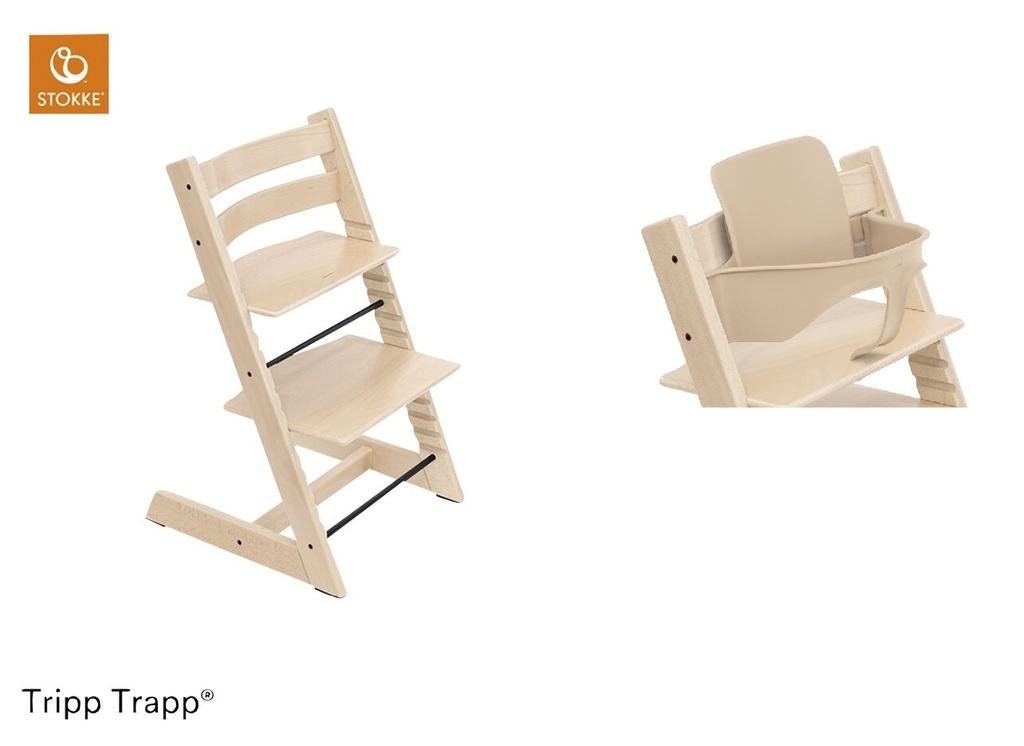 Stokke® Chaise haute Tripp Trapp® + arceau Baby Set² Hêtre Naturel