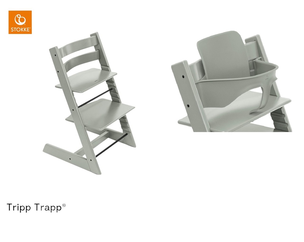 Stokke® Eetstoel Tripp Trapp® + beugel Baby Set² Glacier Green