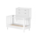 Jaxx Chambre de bébé 2 pièces (Lit évolutif L 140 x Lg 70 cm + commode) Forrest Hêtre blanc