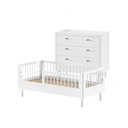 Jaxx Chambre de bébé 2 pièces (Lit pour enfant L 140 x Lg 70 cm + commode) Forrest Hêtre blanc